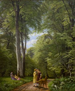 Een Beukenbos in Mei nabij Iselingen Manor, Zeeland, 1857 door Peter Christian Skovgaard